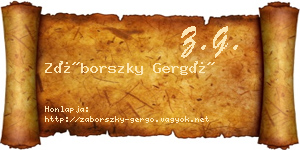 Záborszky Gergő névjegykártya