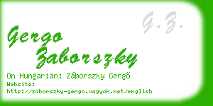 gergo zaborszky business card