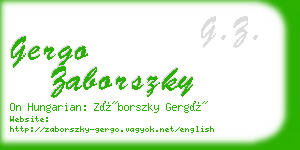 gergo zaborszky business card